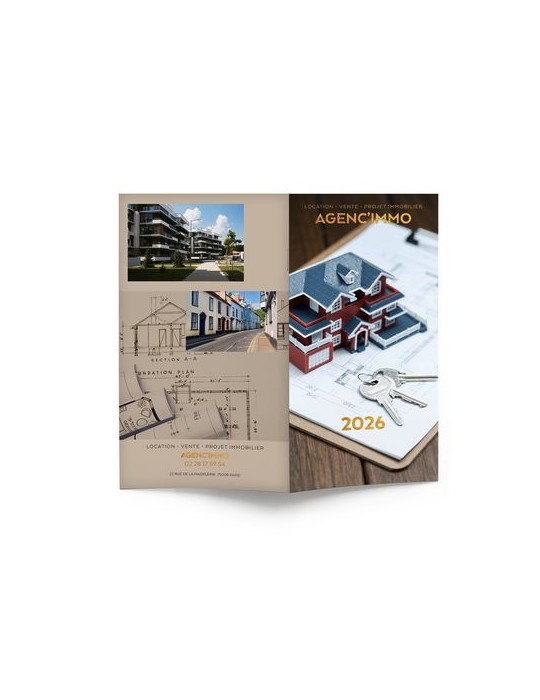 ECO POCHE CREATION 2026 - 95 x 165 mm - QUINZAINIER 64 PAGES - COUVERTURE 380g QUADRI PAGES 1 ET 4 - PELLICULAGE BRILLANT RECTO 