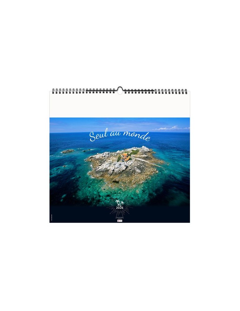 SEUL AU MONDE 2026 - SMALL 330 x 315 mm - 6 FEUILLETS - RELIURE BAGUETTE - MARQUAGE 1 COULEUR