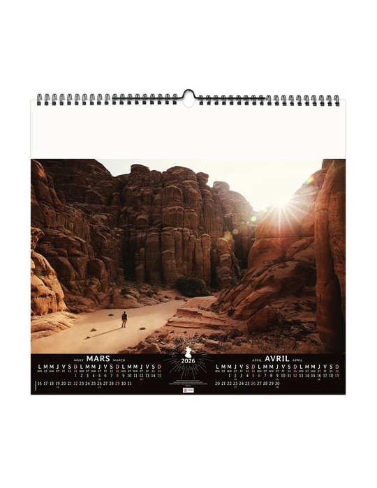 SEUL AU MONDE 2026 - SMALL 330 x 315 mm - 6 FEUILLETS - RELIURE BAGUETTE - MARQUAGE 1 COULEUR