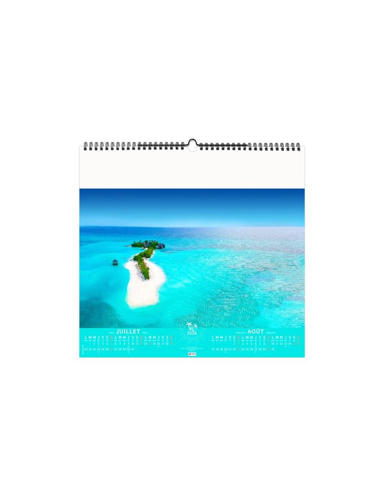 SEUL AU MONDE 2026 - SMALL 330 x 315 mm - 6 FEUILLETS - RELIURE BAGUETTE - MARQUAGE 1 COULEUR