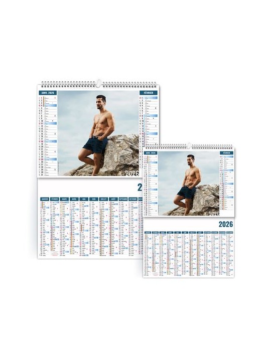 2EN1 - SENSUALITE 2026 - XXL 474 x 700 mm - MARQUAGE 1 COULEUR