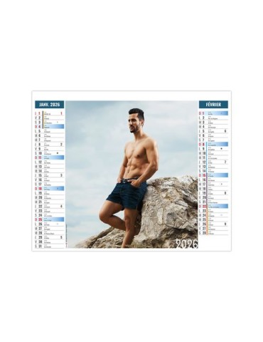 2EN1 - SENSUALITE 2026 - XXL 474 x 700 mm - MARQUAGE 1 COULEUR 2