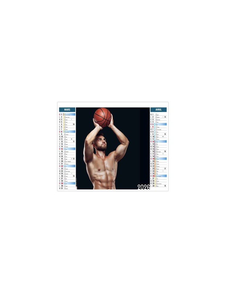 2EN1 - SENSUALITE 2026 - XXL 474 x 700 mm - MARQUAGE 1 COULEUR