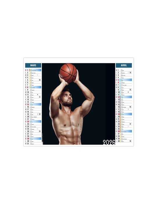 2EN1 - SENSUALITE 2026 - XXL 474 x 700 mm - MARQUAGE 1 COULEUR