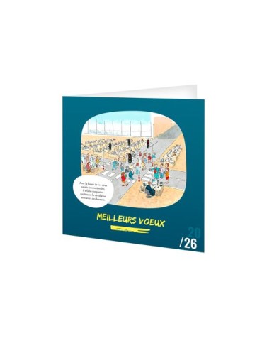 CARTE DE VOEUX - SOURIRE 2026  AVEC ENVELOPPE - SANS MARQUAGE