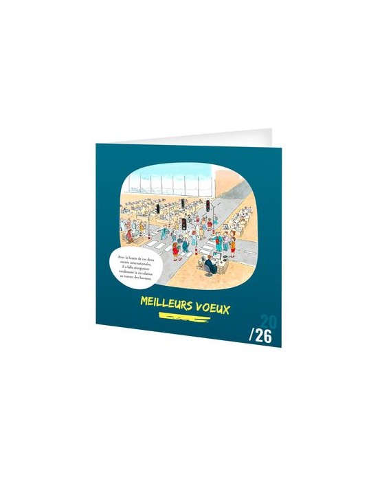 CARTE DE VOEUX - SOURIRE 2026  AVEC ENVELOPPE - SANS MARQUAGE