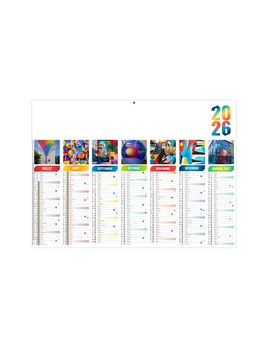 FLORIAN 2026 - MIDI 430 x 335 mm - LEGER 400G - SANS MARQUAGE - 1 TROU EN TETE