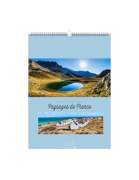 PAYSAGES DE FRANCE 2026 - 6 FEUILLETS - RELIURE BAGUETTE - MARQUAGE 1 COULEUR