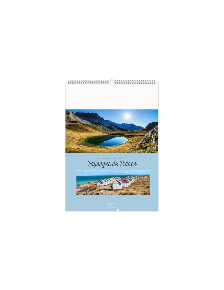 PAYSAGES DE FRANCE 2026 - 6 FEUILLETS - RELIURE BAGUETTE - MARQUAGE 1 COULEUR