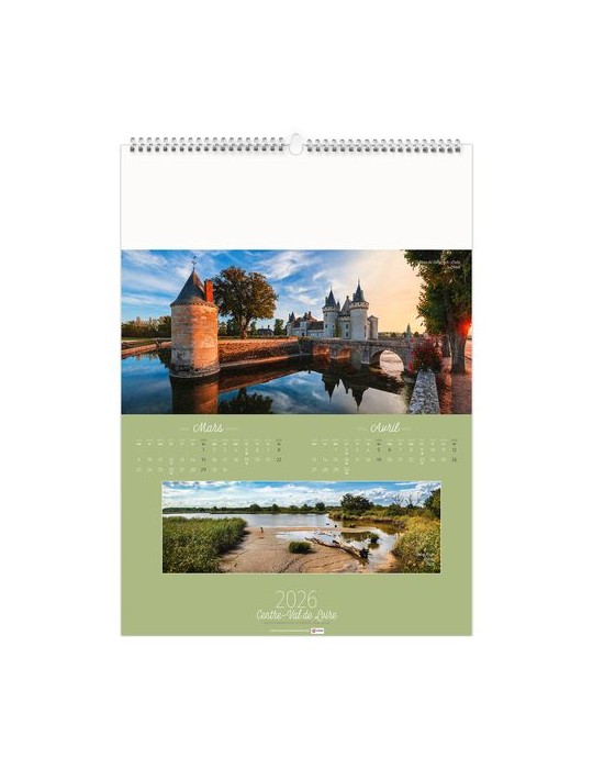 PAYSAGES DE FRANCE 2026 - 6 FEUILLETS - RELIURE BAGUETTE - MARQUAGE 1 COULEUR