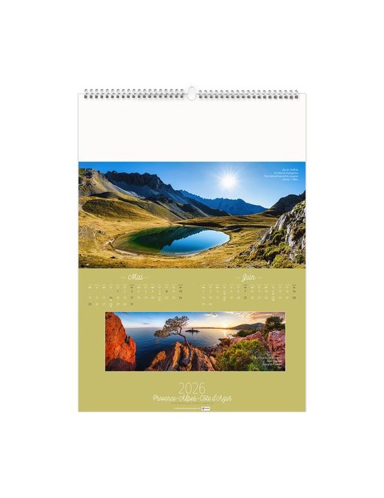 PAYSAGES DE FRANCE 2026 - 6 FEUILLETS - RELIURE BAGUETTE - MARQUAGE 1 COULEUR