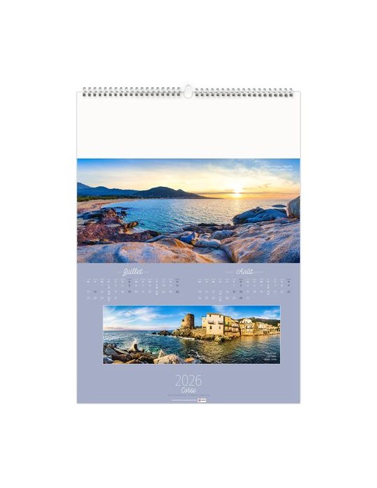 PAYSAGES DE FRANCE 2026 - 6 FEUILLETS - RELIURE BAGUETTE - MARQUAGE 1 COULEUR