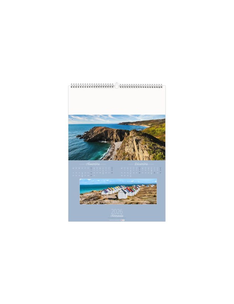 PAYSAGES DE FRANCE 2026 - 6 FEUILLETS - RELIURE BAGUETTE - MARQUAGE 1 COULEUR