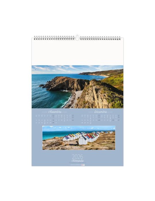 PAYSAGES DE FRANCE 2026 - 6 FEUILLETS - RELIURE BAGUETTE - MARQUAGE 1 COULEUR