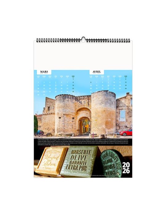 FRANCE PATRIMOINE 2026 - 6 FEUILLETS - RELIURE BAGUETTE - MARQUAGE 1 COULEUR