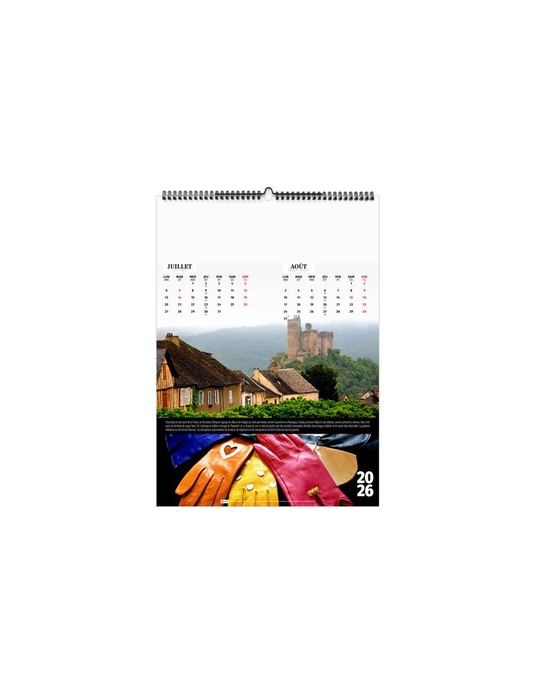 FRANCE PATRIMOINE 2026 - 6 FEUILLETS - RELIURE BAGUETTE - MARQUAGE 1 COULEUR