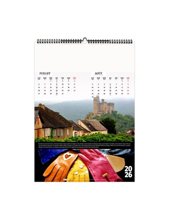 FRANCE PATRIMOINE 2026 - 6 FEUILLETS - RELIURE BAGUETTE - MARQUAGE 1 COULEUR