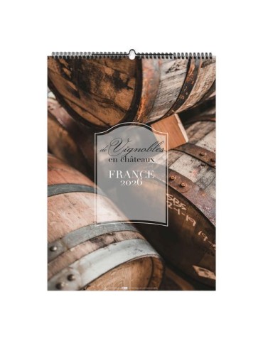 DE VIGNOBLES EN CHÂTEAUX 2026 - 6 FEUILLETS - RELIURE BAGUETTE - MARQUAGE 1 COULEUR