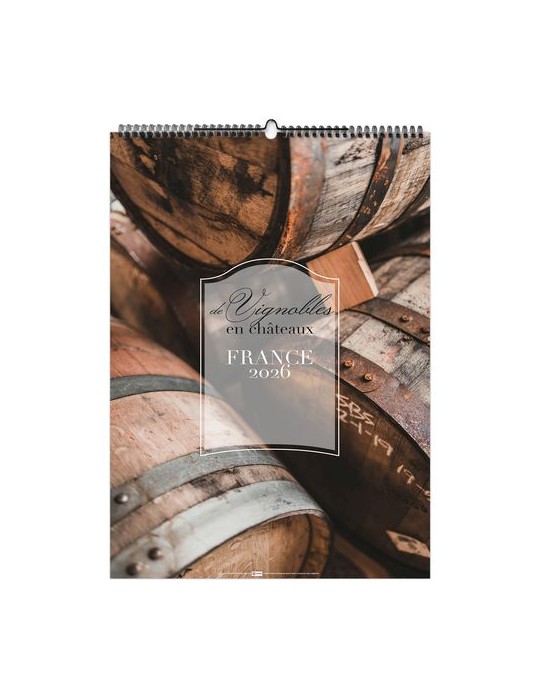 DE VIGNOBLES EN CHÂTEAUX 2026 - 6 FEUILLETS - RELIURE BAGUETTE - MARQUAGE 1 COULEUR