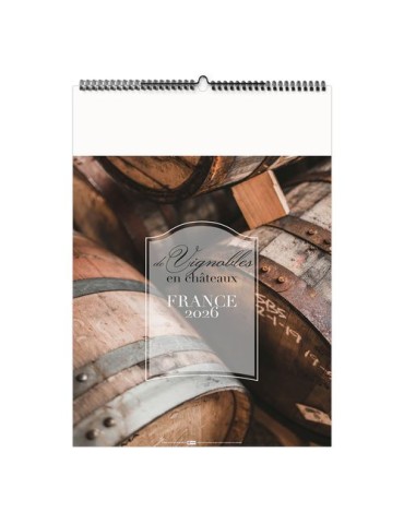 DE VIGNOBLES EN CHÂTEAUX 2026 - 6 FEUILLETS - RELIURE BAGUETTE - MARQUAGE 1 COULEUR 2