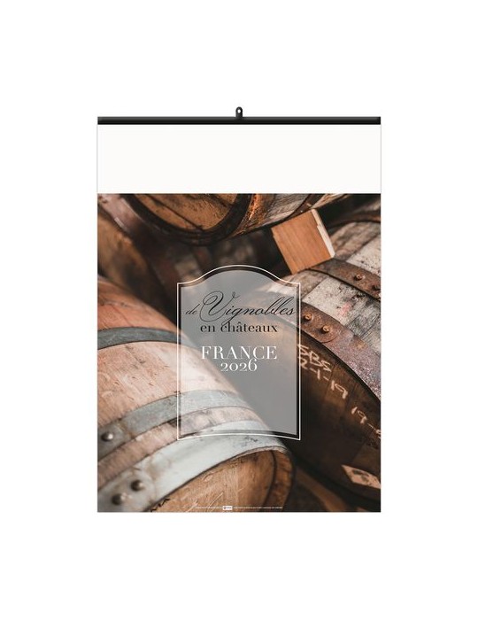 DE VIGNOBLES EN CHÂTEAUX 2026 - 6 FEUILLETS - RELIURE BAGUETTE - MARQUAGE 1 COULEUR