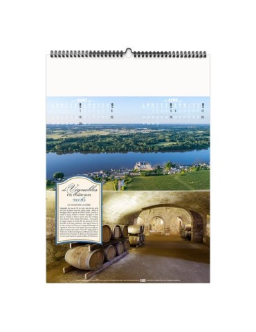 DE VIGNOBLES EN CHÂTEAUX 2026 - 6 FEUILLETS - RELIURE BAGUETTE - MARQUAGE 1 COULEUR nombre de pages : 12 pages impression haute 