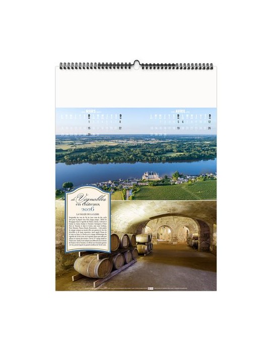 DE VIGNOBLES EN CHÂTEAUX 2026 - 6 FEUILLETS - RELIURE BAGUETTE - MARQUAGE 1 COULEUR