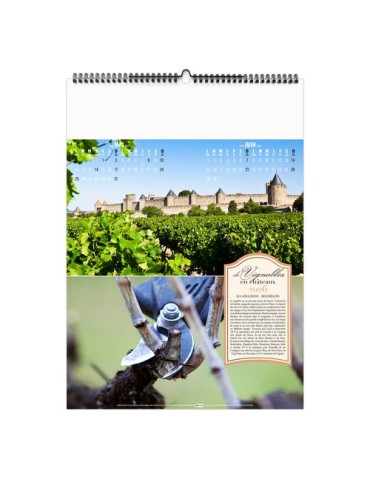 DE VIGNOBLES EN CHÂTEAUX 2026 - 6 FEUILLETS - RELIURE BAGUETTE - MARQUAGE 1 COULEUR nombre de pages : 12 pages marquage laser ul