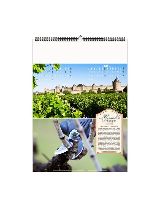 DE VIGNOBLES EN CHÂTEAUX 2026 - 6 FEUILLETS - RELIURE BAGUETTE - MARQUAGE 1 COULEUR