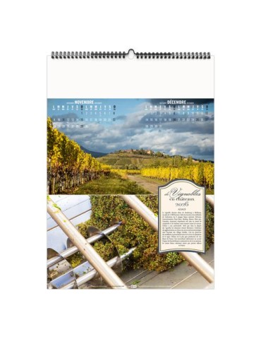 DE VIGNOBLES EN CHÂTEAUX 2026 - 6 FEUILLETS - RELIURE BAGUETTE - MARQUAGE 1 COULEUR nombre de pages : 12 pages cadeau collaborat