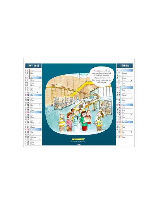 2EN1 - HUMOUR 2026 - XXL 474 x 700 mm - MARQUAGE 1 COULEUR