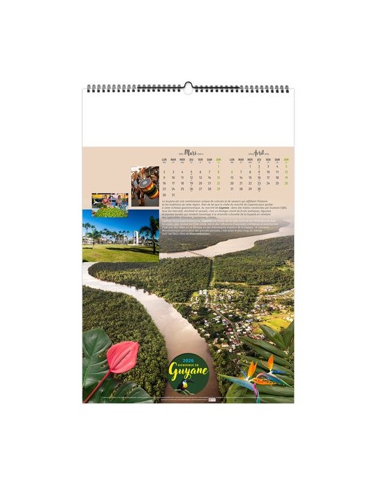BIENVENUE EN GUYANE 2026 - 6 FEUILLETS - RELIURE BAGUETTE - MARQUAGE 1 COULEUR