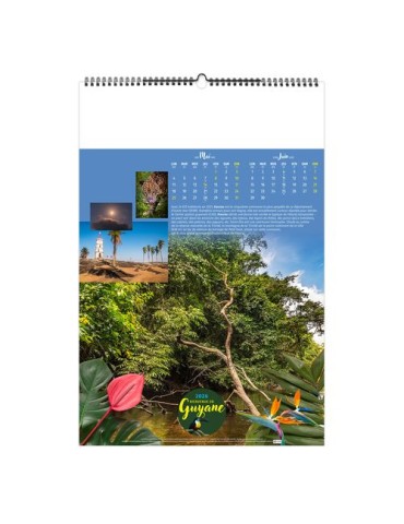 BIENVENUE EN GUYANE 2026 - 6 FEUILLETS - RELIURE BAGUETTE - MARQUAGE 1 COULEUR nombre de pages : 12 pages livraison express 24h 
