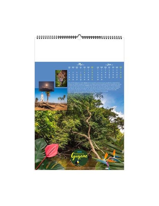 BIENVENUE EN GUYANE 2026 - 6 FEUILLETS - RELIURE BAGUETTE - MARQUAGE 1 COULEUR