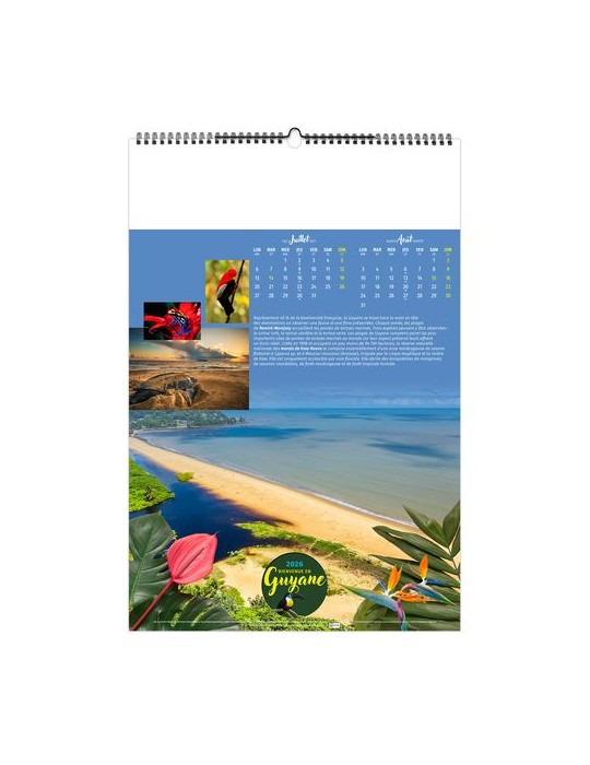 BIENVENUE EN GUYANE 2026 - 6 FEUILLETS - RELIURE BAGUETTE - MARQUAGE 1 COULEUR