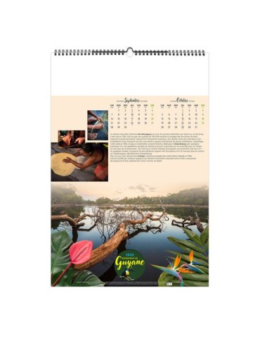 BIENVENUE EN GUYANE 2026 - 6 FEUILLETS - RELIURE BAGUETTE - MARQUAGE 1 COULEUR nombre de pages : 12 pages cadeau collaborateur p