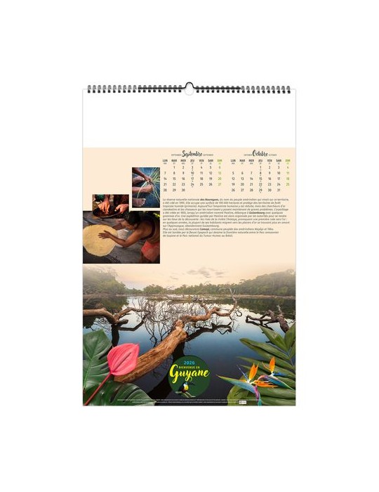 BIENVENUE EN GUYANE 2026 - 6 FEUILLETS - RELIURE BAGUETTE - MARQUAGE 1 COULEUR