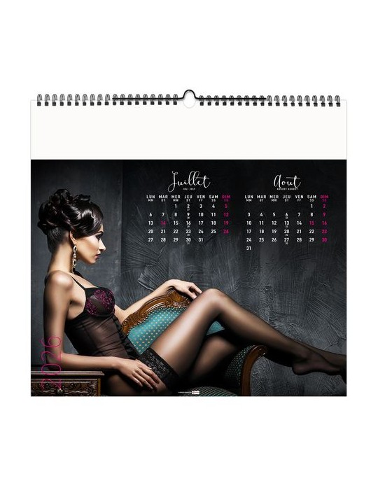 DESSOUS CHICS 2026 - SMALL 330 x 315 mm - SANS MARQUAGE - 6 FEUILLETS - RELIURE BAGUETTE