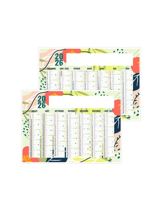 NATUREL 2026 - MIDI 430 x 335 mm - LEGER 400G - SANS MARQUAGE - 1 TROU EN TETE