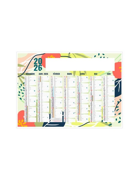 NATUREL 2026 - MIDI 430 x 335 mm - LEGER 400G - SANS MARQUAGE - 1 TROU EN TETE