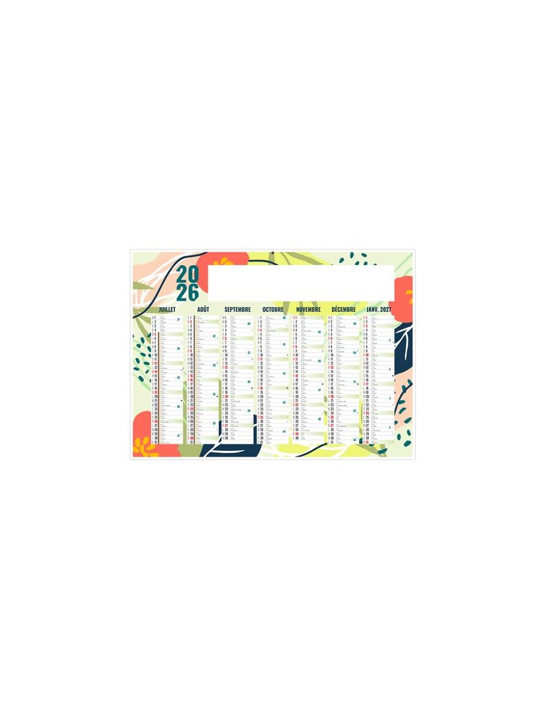 NATUREL 2026 - MIDI 430 x 335 mm - LEGER 400G - SANS MARQUAGE - 1 TROU EN TETE