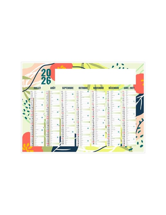 NATUREL 2026 - MIDI 430 x 335 mm - LEGER 400G - SANS MARQUAGE - 1 TROU EN TETE