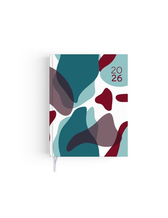 MINI EMBOITE DOS CARRE COUSU COLLE 2026 - 90X165MM - 1 ET 4 DE COUV QUADRI + PELLI BRILLANT SUR CARTON RIGIDE - SEMAINIER 144 PA