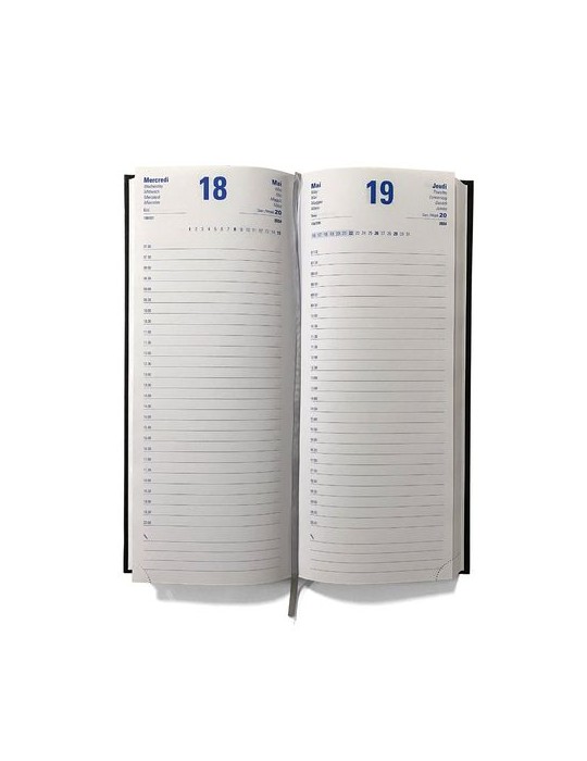 AGENDA DE CAISSE 2026 - 137X335MM - COUVERTURE CONTRECOLLEE QUADRI RECTO AVEC PELLICULAGE BRILLANT - DOS CARRE COUSU COLLE EMBOI