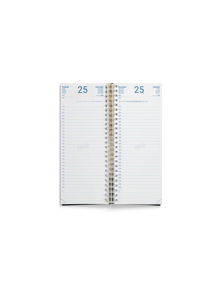 AGENDA DE CAISSE 2026 - 137X335MM - COUVERTURE CONTRECOLLEE QUADRI RECTO AVEC PELLICULAGE BRILLANT - DOS CARRE COUSU COLLE EMBOI