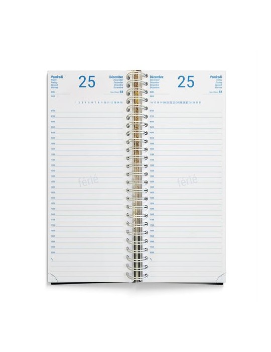 AGENDA DE CAISSE 2026 - 137X335MM - COUVERTURE CONTRECOLLEE QUADRI RECTO AVEC PELLICULAGE BRILLANT - DOS CARRE COUSU COLLE EMBOI