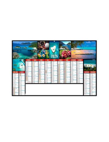 ATOLLS 2026 - MAXI 650 x 405 mm - LEGER 400G RECTO SEUL - SANS MARQUAGE - 1 TROU EN TETE 2