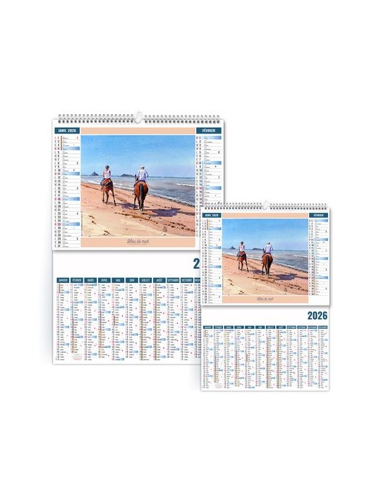 2EN1 - AQUARELLE 2026 - XXL 474 x 700 mm - MARQUAGE 1 COULEUR