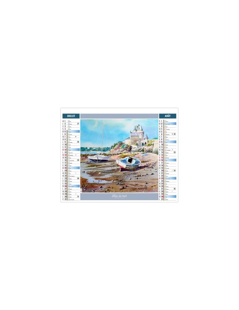 2EN1 - AQUARELLE 2026 - XXL 474 x 700 mm - MARQUAGE 1 COULEUR