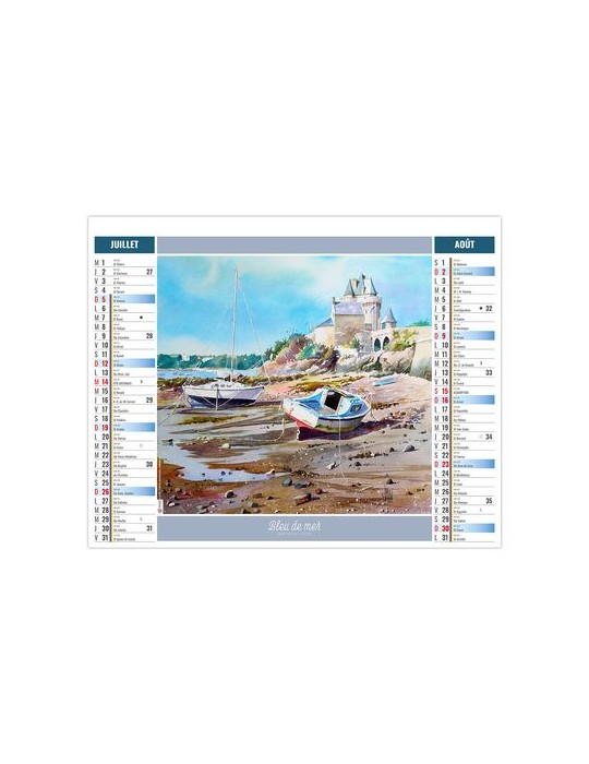 2EN1 - AQUARELLE 2026 - XXL 474 x 700 mm - MARQUAGE 1 COULEUR